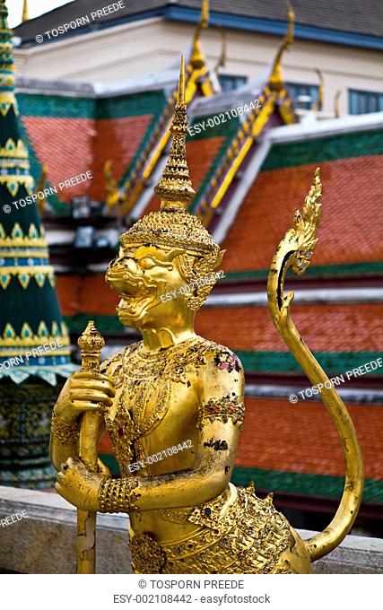 Golden Statue, A kind of mythological soldier, Landmark of Bangk