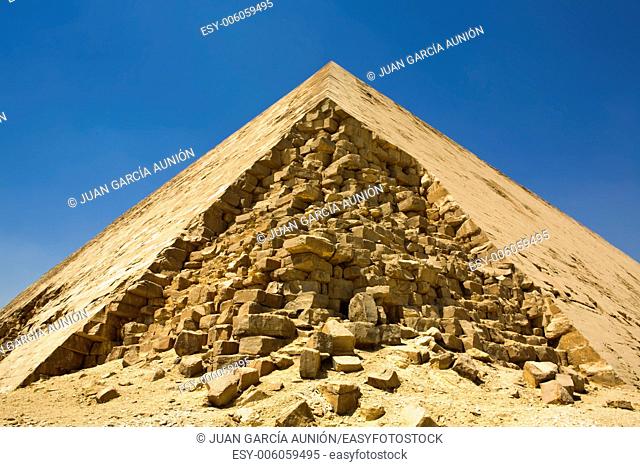 Ancient Egyptian pyramid located at the royal necropolis of Dahshur, built under the Old Kingdom Pharaoh Sneferu c. 2600 BC