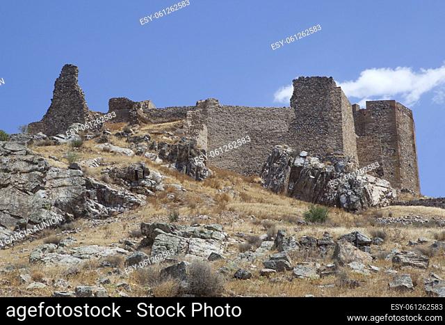 Magacela fostress remains, Badajoz, Extremadura, Spain. Origin of the fortress was believed pre-Roman