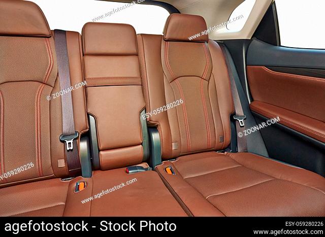 Car interior with leather seats