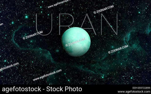 Solar System - Uranus. It is the seventh planet from the Sun and the third-largest in the Solar System. It is a giant planet