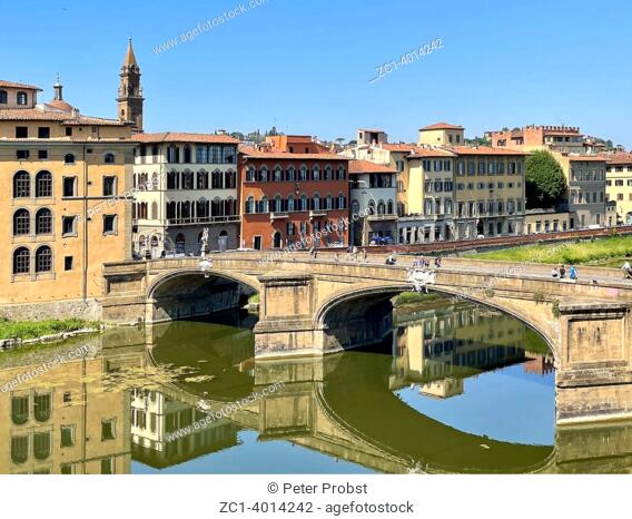 Ponte Santa Trinita bridge over the river Arno in Florence - Italy