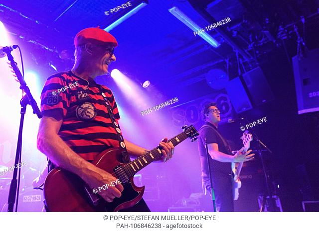 133 / The Damned: Captain Sensible (guitar, vocals) and John Priestley (bass) from the punk band The Damned performing live in the sold out SO 36, Berlin, 23