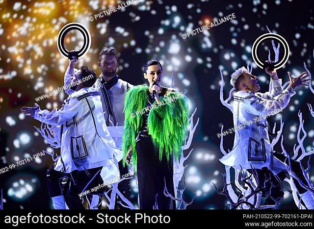 21 May 2021, Netherlands, Rotterdam: Singer Katerina Pavlenko with the band ""Go-A"" (Ukraine) will perform the song ""Shum"" at the Eurovision Song Contest...