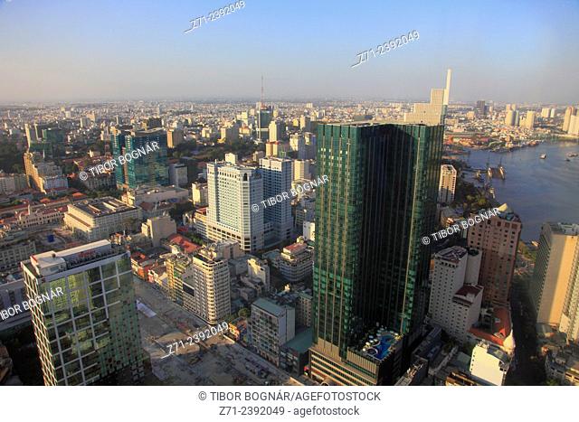 Vietnam, Ho Chi Minh City, Saigon, skyline, aerial view,