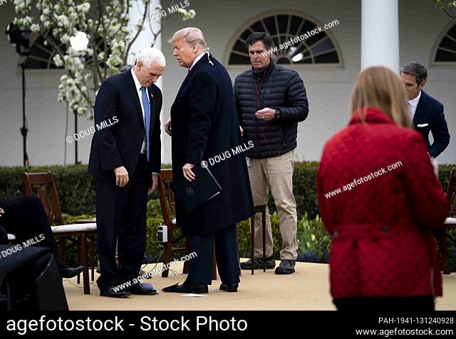 United States President Donald J. Trump and US Vice President Mike Pence as they participate in a Fox News Virtual Town Hall with Anchor Bill Hemmer