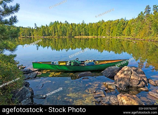 Ready to Explore on a Sunny Day in the North Woods on the Kekekabec Ponds in the Boundary Waters in Minnesota