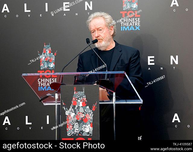 Sir Ridley Scott Hand And Footprint Ceremony held at the TCL Chinese Theatre IMAX in Hollywood, USA on May 17, 2017