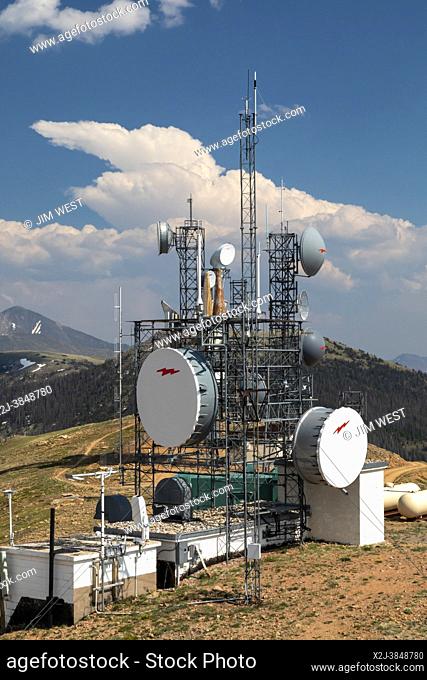 Monarch, Colorado - Communications equipment atop Monarch Ridge South in the Rocky Mountains