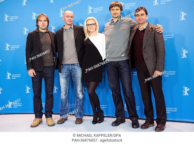 The Team of ""A Long and Happy Life"" (Dolgaya Schastlivaya Zhizn) with (l-r) producer Alexander Kushaev, director Boris Khlebnikov, actress Anna Kotova