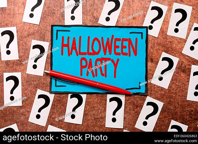 Text caption presenting Halloween Party, Conceptual photo eve of the Western Christian feast of All Hallows Day Progress In Solving Problems Breakthrough New...