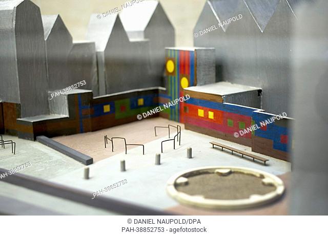 A model of the playground in Zeedijk Street in Amsterdam (1955) is on display at the exhibition 'The child, the city and the arts - Aldo van Eyck, Nils Norman