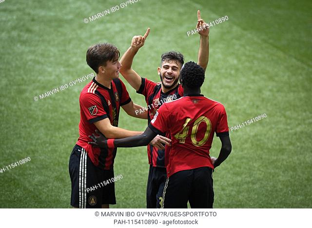 Evangelo Spartiatis (Atlanta United, m.) Celebrates one of his goals shortly before the end of the game. GES / football / indoor tournament: Mercedes-Benz...
