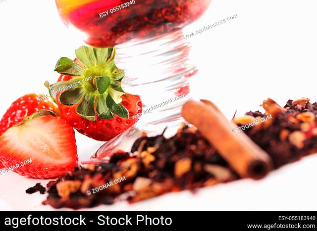 Fresh fruit tea with strawberry