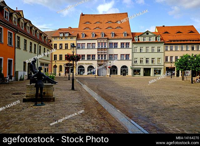old town with beautiful town houses in naumburg / saale on the romanesque road, burgenlandkreis, saxony-anhalt, germany