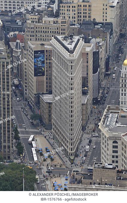 Flatiron Building, seen from the platform of the Empire State Building, New York City, New York, USA, United States, North America