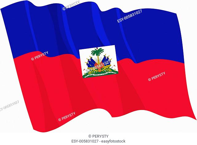 Political waving flag of Haiti