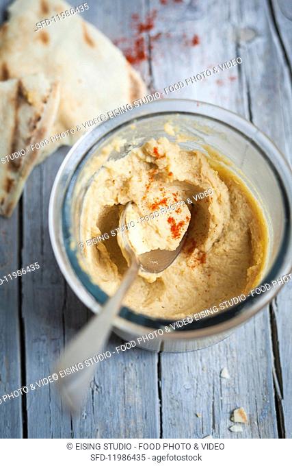 Hummus and unleavened bread