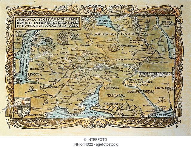 Rußland, Geografie, Titelblatt, Titel, Sigismund zu Herberstein (1486 - 1566), 'Reise zu den Moskowitern', Reisebericht, Reiseberichte, Militär, Soldat