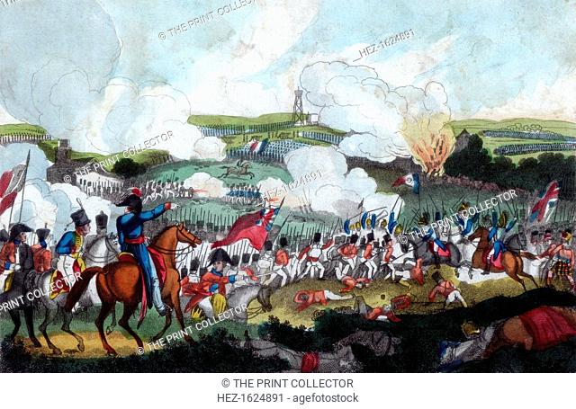 The Battle of Waterloo, 1815 (1816). Featured is the moment when the French Cuirassiers were surrounded by the 19th Regiment and Scots Greys