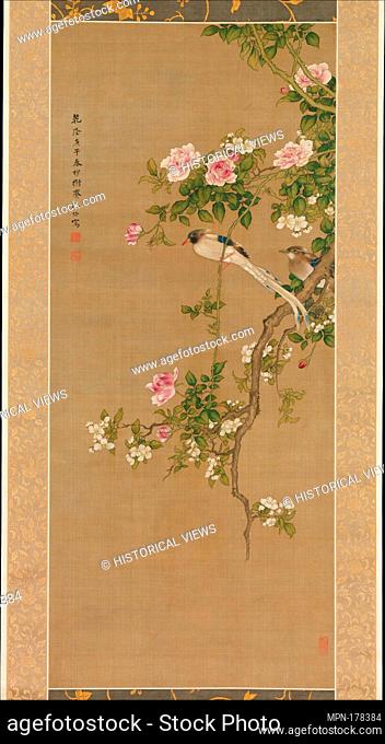 Flowers and Birds. Artist: Shen Nanpin (Japanese: Shin Nanpin) (Chinese, 1682-after 1762); Period: Qing dynasty (1644-1911); Date: 1750; Culture: China; Medium:...