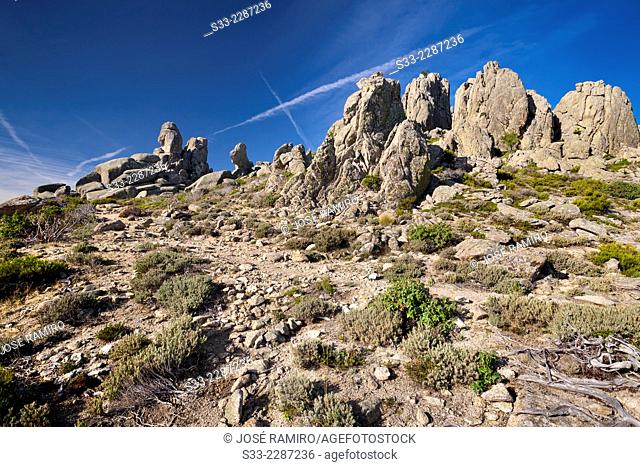 Ghosts cliff on The Pedriza. Regional Park of the Cuenca Alta del Manzanares. Sierra de Guadarrama. Manzanares el Real. Madrid. Spain. Europe