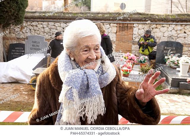 Ascension Mendieta, the daughter of a victim of the Franco regime, pictured at the cemetary in Guadalajara, Spain, 19 January 2016