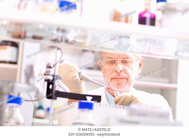Life scientist researching in laboratory. Life sciences study living organisms on the level of microorganisms, viruses, human, animal and plant cells, genes