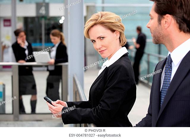 Businesswoman texting