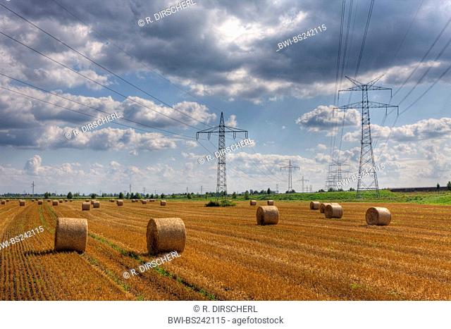 Electricity Pylon and Wheat Field, Germany, Bavaria