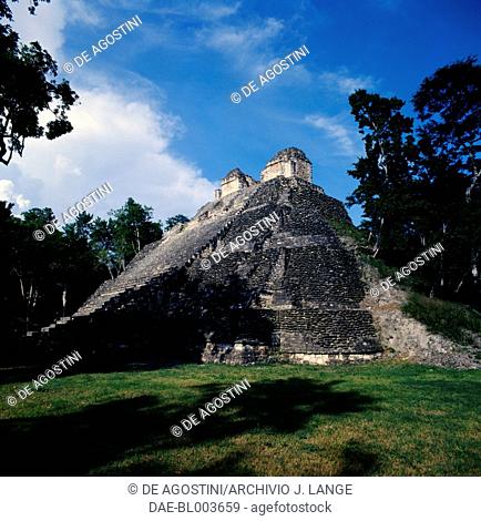 Structure I or Temple of the Owl, Dzibanche, Quintana Roo, Mexico. Mayan civilisation, 7th-11th century