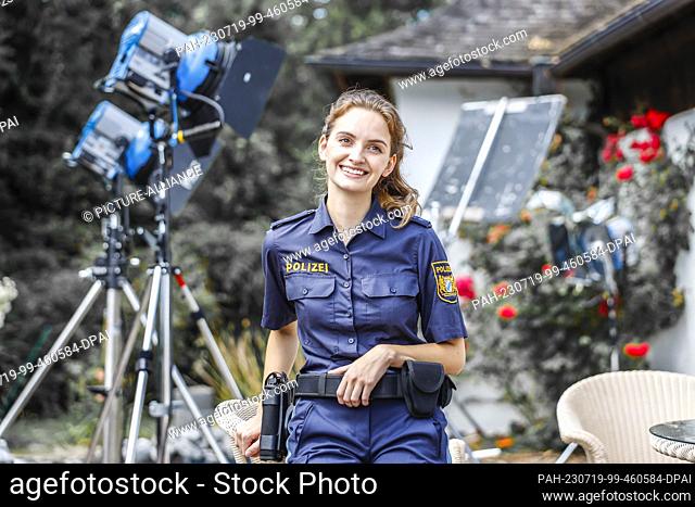 19 July 2023, Bavaria, Ainring: Paulina Rümmelein at the photo and press appointment on the set of the TV series ""Watzmann ermittelt""