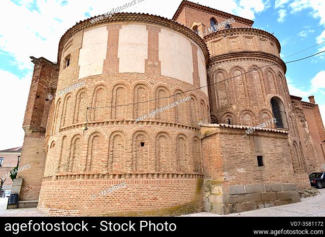 Madrigal de las Altas Torres, apses of San Nicolas de Bari church (Mudejar 13-14th centuries). Avila province, Castilla y Leon, Spain
