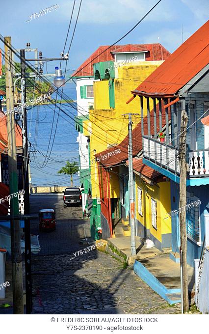 A street in Isla de Flores, Guatemala, Central America