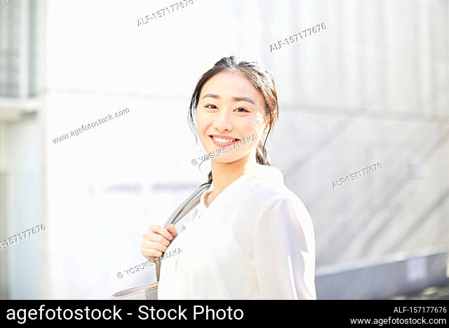 Japanese woman portrait outside