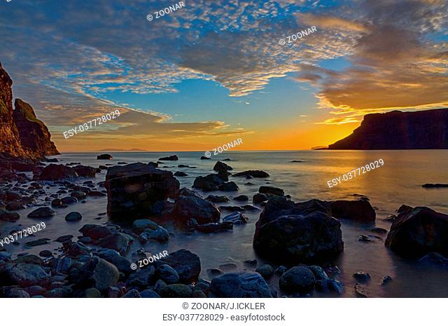 The Talisker Bay on the Isle of Skye after sunset