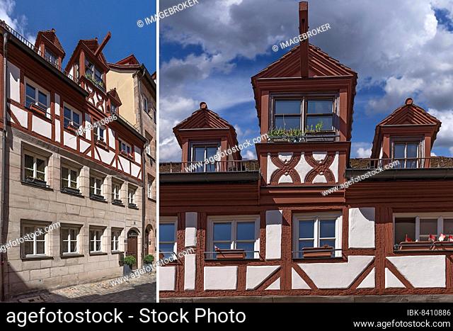 Historic half-timbered house, total renovation by the Old Town Friends of Nuremberg, Obere Krämergasse 16, Nuremberg, Middle Franconia, Bavaria, Germany, Europe