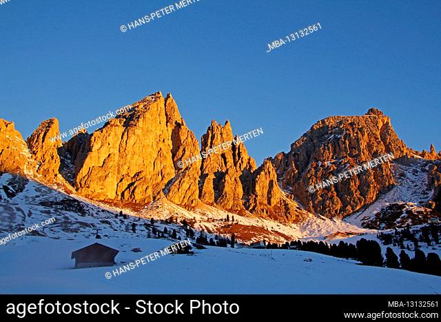 Sella massif, Val Gardena, Grödnertal, Bolzano province, Dolomites, South Tyrol, Italy