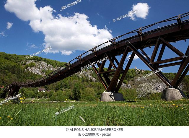 Bridge in Essing, Altmuehltal valley, Bavaria, Germany, Europe