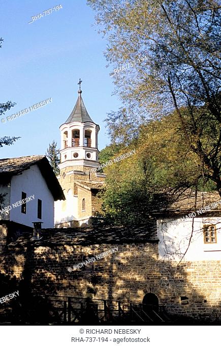 Tower of Holy Archangel and Michael Church dating from 1861, Dryanovo Monastery, Dryanovo, Bulgaria, Europe
