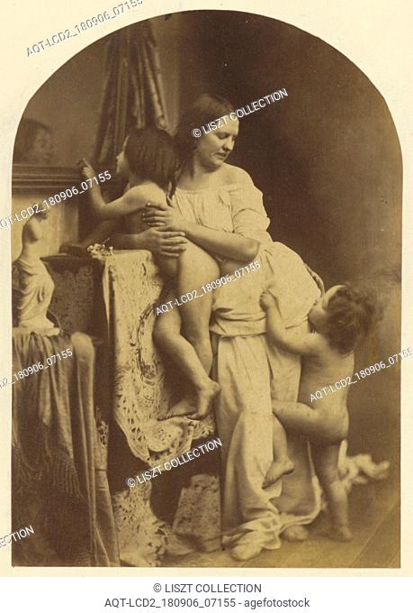 The Madonna and Child with St. John the Baptist; Oscar Gustave Rejlander (British, born Sweden, 1813 - 1875); about 1860; Albumen silver print