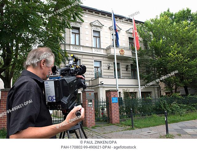 A cameraman stands in front of the buildings of the Vietnamese Embassy in Berlin, Germany, 2 August, 2017. According to information from the German Foreign...