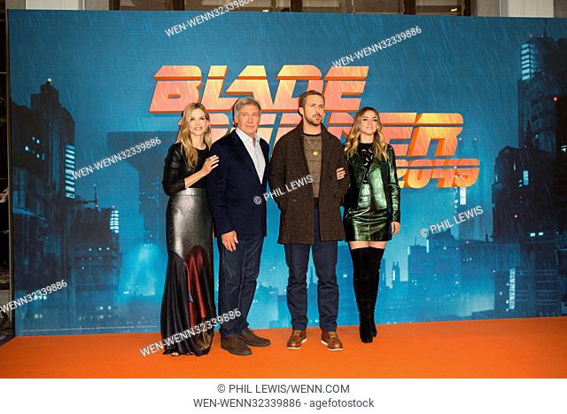 'Blade Runner 2049' photocall in London Featuring: Sylvia Hoeks, Harrison Ford, Ryan Gosling, Ana De Armas Where: London