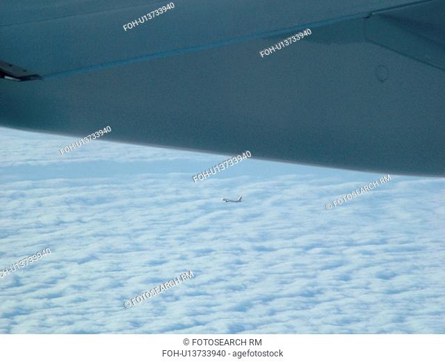 Aerial view of cloud cover from an airplane