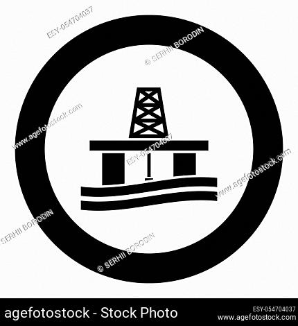 Petroleum platform icon black color vector illustration simple image flat style