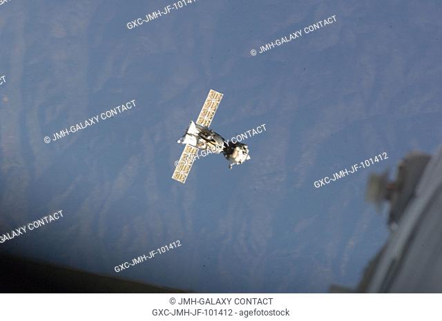 The Soyuz TMA-04M spacecraft departs from the International Space Station and heads toward a landing in a remote area outside of the town of Arkalyk, Kazakhstan