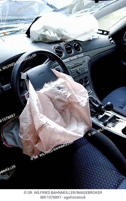 Airbags in a car following an accident