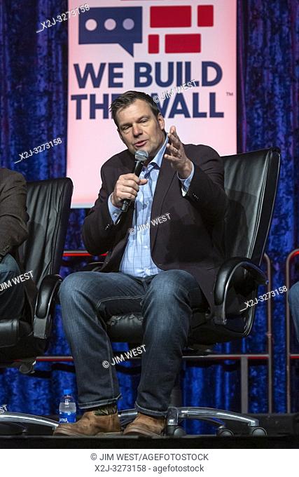 Detroit, Michigan USA - 14 March 2019 - Former Kansas Secretary of State Kris Kobach and other immigration hard liners held a public meeting to promote...