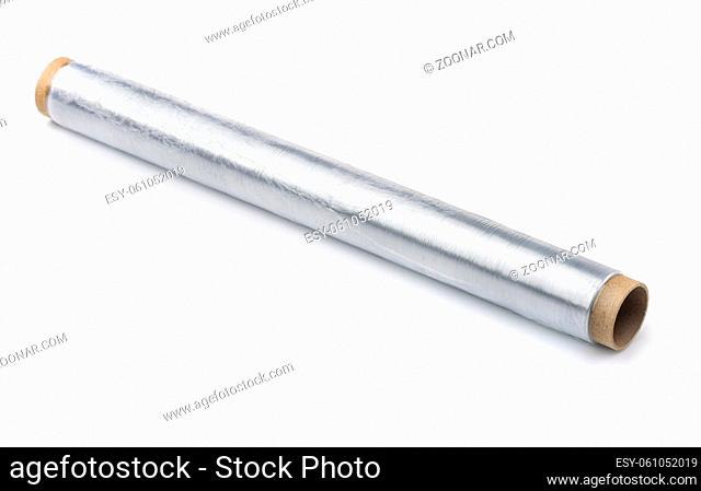 Roll of stretch food cling film isolated on whit