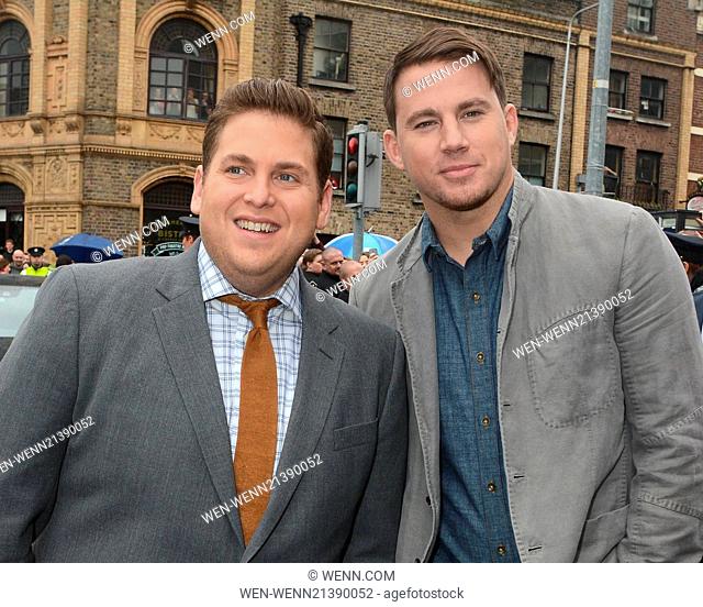 Jonah Hill and Channing Tatum get mobbed by fans at The Merrion Hotel and at their 22 Jump Street movie premiere at The Screen Cinema.
